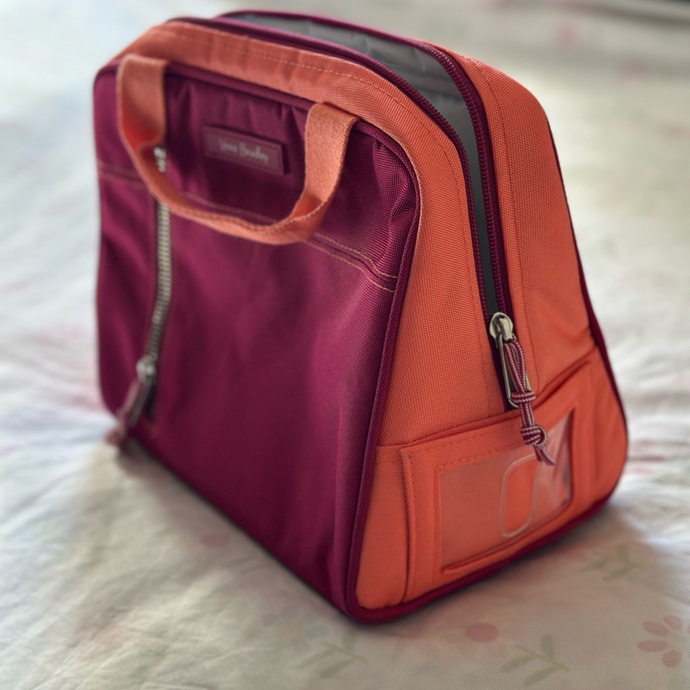 Vera Bradley Vibrant Orange and Burgundy Storage Bag